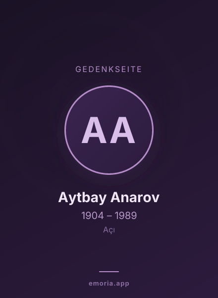 Gedenkportrait von Aytbay Anarov