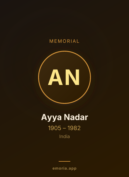 Memorial portrait of Ayya Nadar