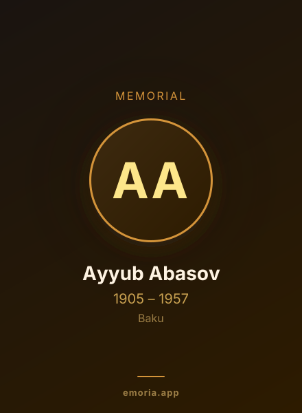 Memorial portrait of Ayyub Abasov