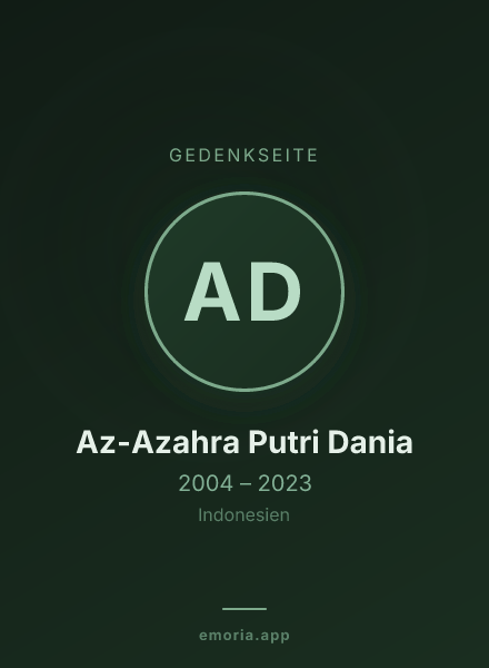 Gedenkportrait von Az-Azahra Putri Dania
