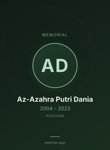 Memorial portrait of Az-Azahra Putri Dania