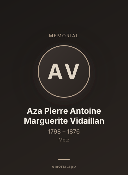 Memorial portrait of Aza Pierre Antoine Marguerite Vidaillan
