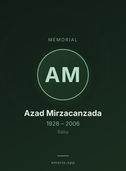 Memorial portrait of Azad Mirzacanzada