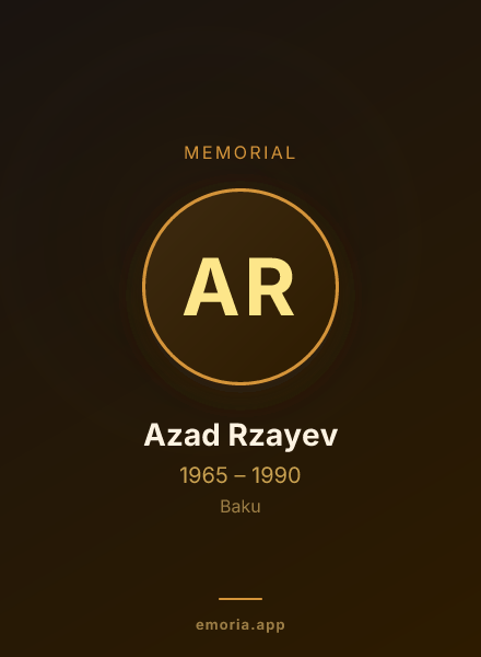Memorial portrait of Azad Rzayev