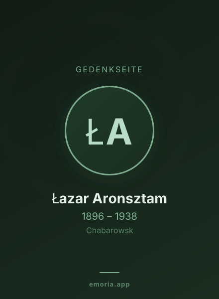 Gedenkportrait von Łazar Aronsztam
