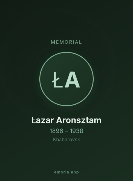 Memorial portrait of Łazar Aronsztam