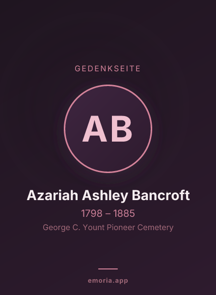 Gedenkportrait von Azariah Ashley Bancroft