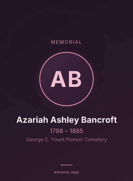 Memorial portrait of Azariah Ashley Bancroft