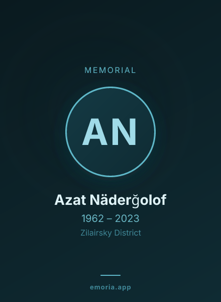 Memorial portrait of Azat Näderğolof