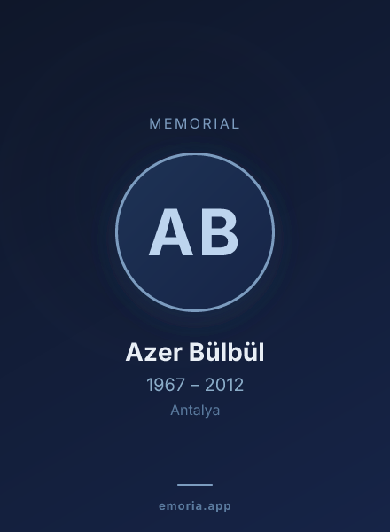 Memorial portrait of Azer Bülbül