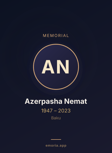 Memorial portrait of Azerpasha Nemat