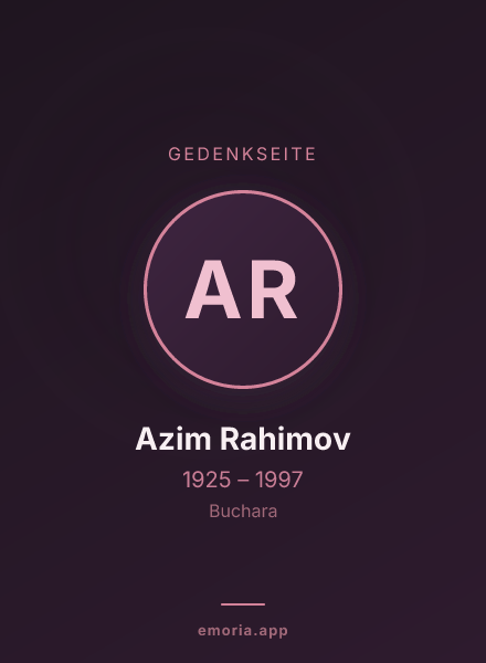 Gedenkportrait von Azim Rahimov