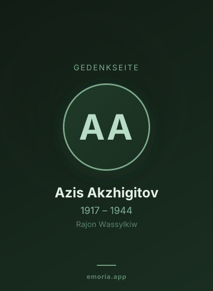 Gedenkportrait von Azis Akzhigitov