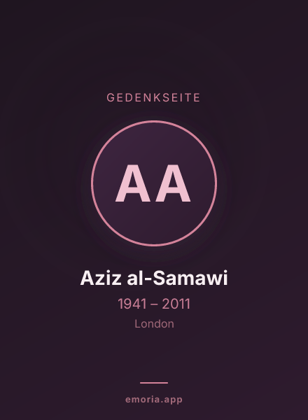 Gedenkportrait von Aziz al-Samawi