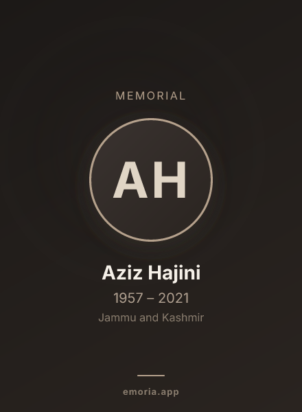 Memorial portrait of Aziz Hajini