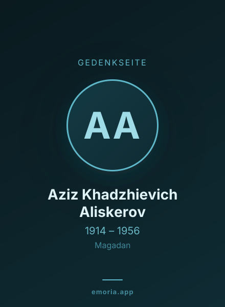 Gedenkportrait von Aziz Khadzhievich Aliskerov
