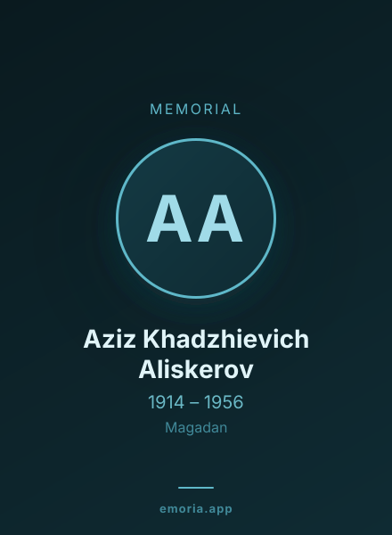 Memorial portrait of Aziz Khadzhievich Aliskerov