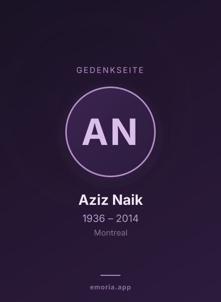 Gedenkportrait von Aziz Naik