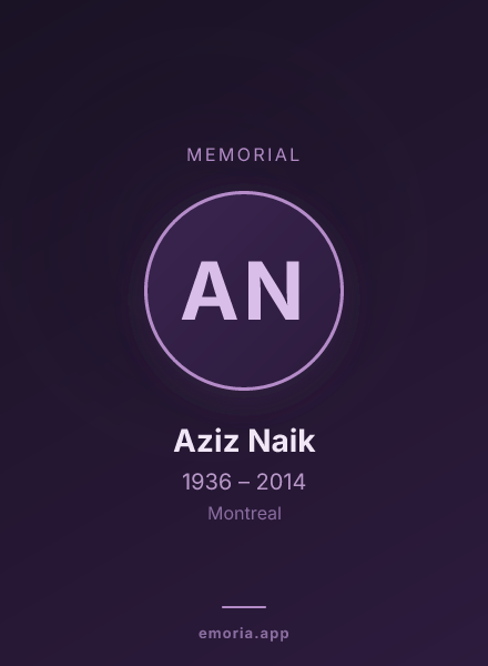 Memorial portrait of Aziz Naik