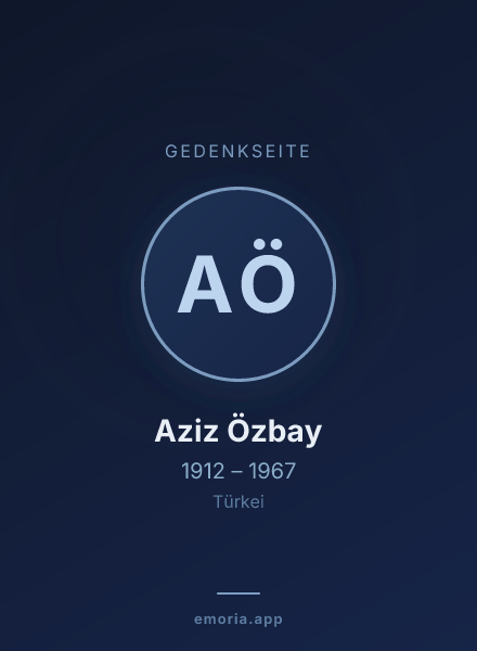 Gedenkportrait von Aziz Özbay