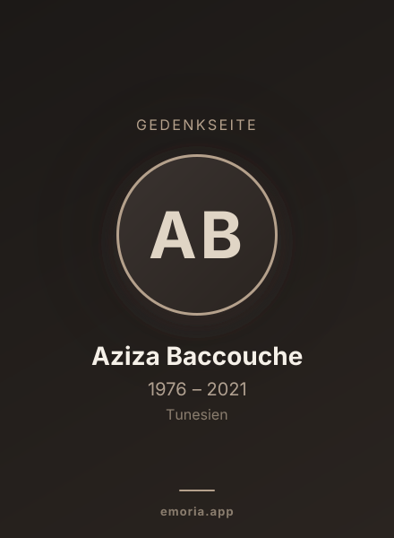Gedenkportrait von Aziza Baccouche