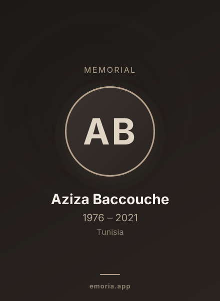 Memorial portrait of Aziza Baccouche