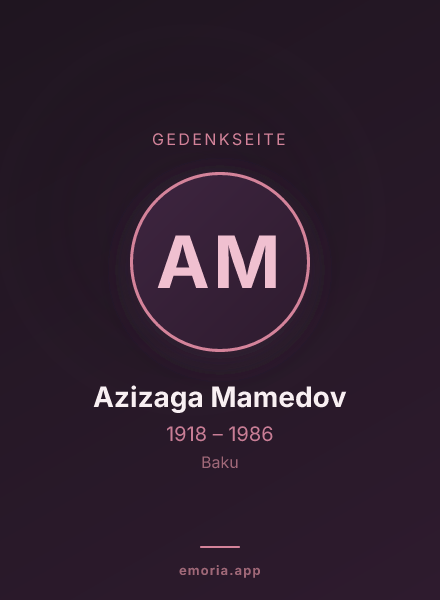 Gedenkportrait von Azizaga Mamedov
