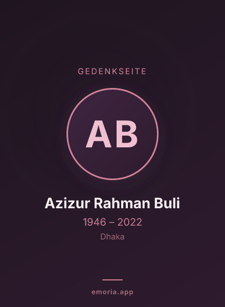 Gedenkportrait von Azizur Rahman Buli