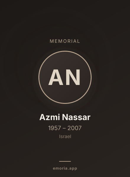Memorial portrait of Azmi Nassar