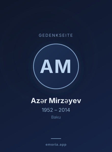 Gedenkportrait von Azər Mirzəyev