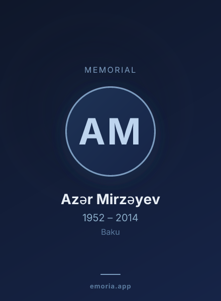 Memorial portrait of Azər Mirzəyev