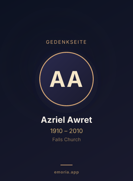 Gedenkportrait von Azriel Awret