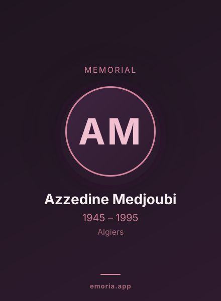 Memorial portrait of Azzedine Medjoubi