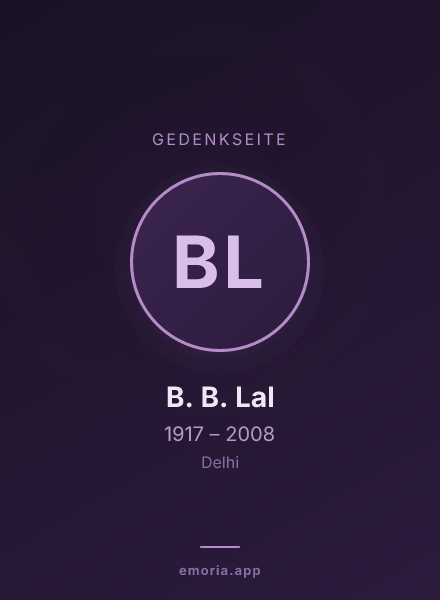 Gedenkportrait von B. B. Lal
