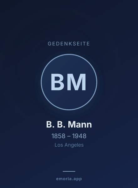Gedenkportrait von B. B. Mann
