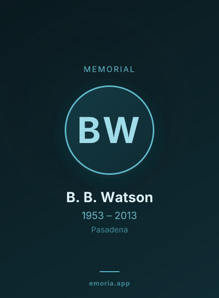 Memorial portrait of B. B. Watson