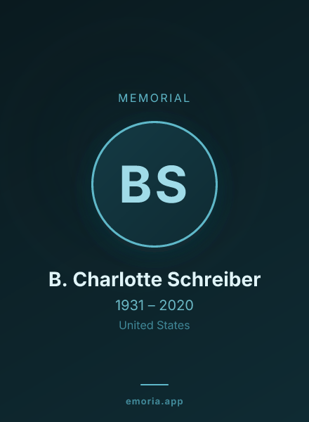 Memorial portrait of B. Charlotte Schreiber