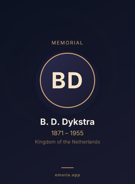 Memorial portrait of B. D. Dykstra
