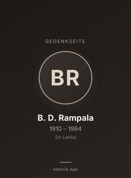 Gedenkportrait von B. D. Rampala