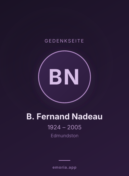 Gedenkportrait von B. Fernand Nadeau