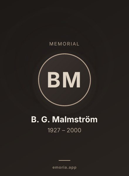 Memorial portrait of B. G. Malmström