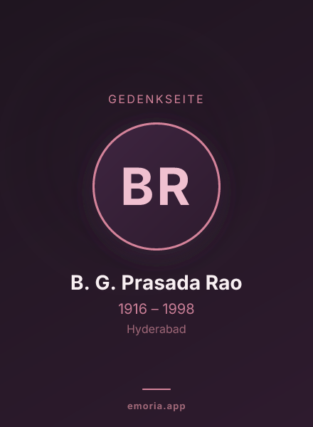 Gedenkportrait von B. G. Prasada Rao