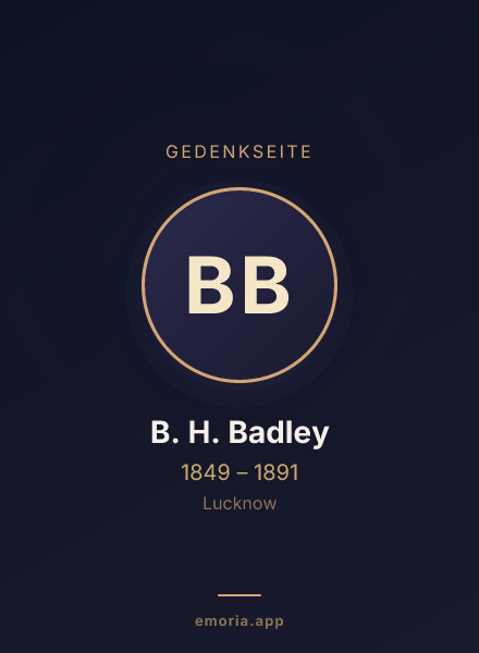 Gedenkportrait von B. H. Badley