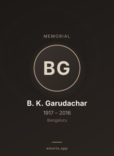 Memorial portrait of B. K. Garudachar