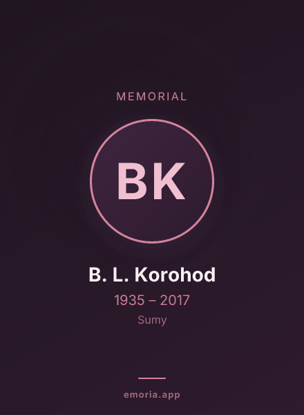 Memorial portrait of B. L. Korohod