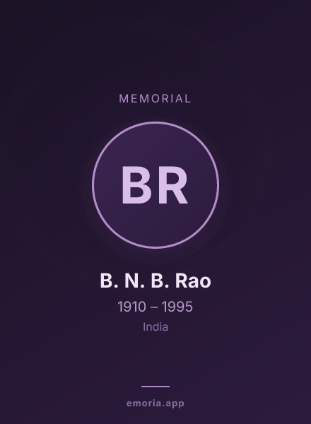 Memorial portrait of B. N. B. Rao