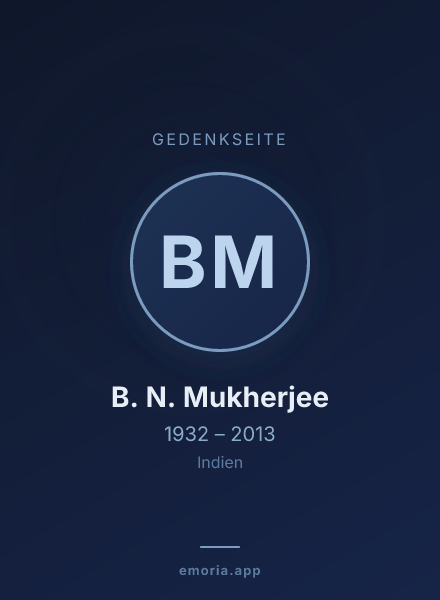 Gedenkportrait von B. N. Mukherjee