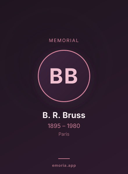 Memorial portrait of B. R. Bruss