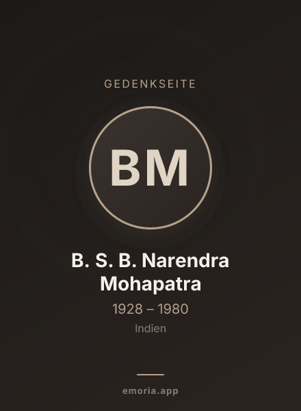 Gedenkportrait von B. S. B. Narendra Mohapatra