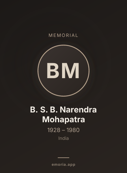 Memorial portrait of B. S. B. Narendra Mohapatra